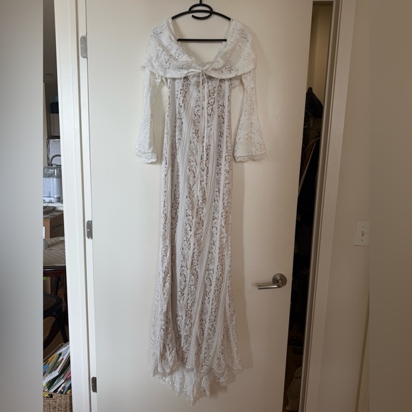White Lace Maxi Dress - Picture 1 of 4